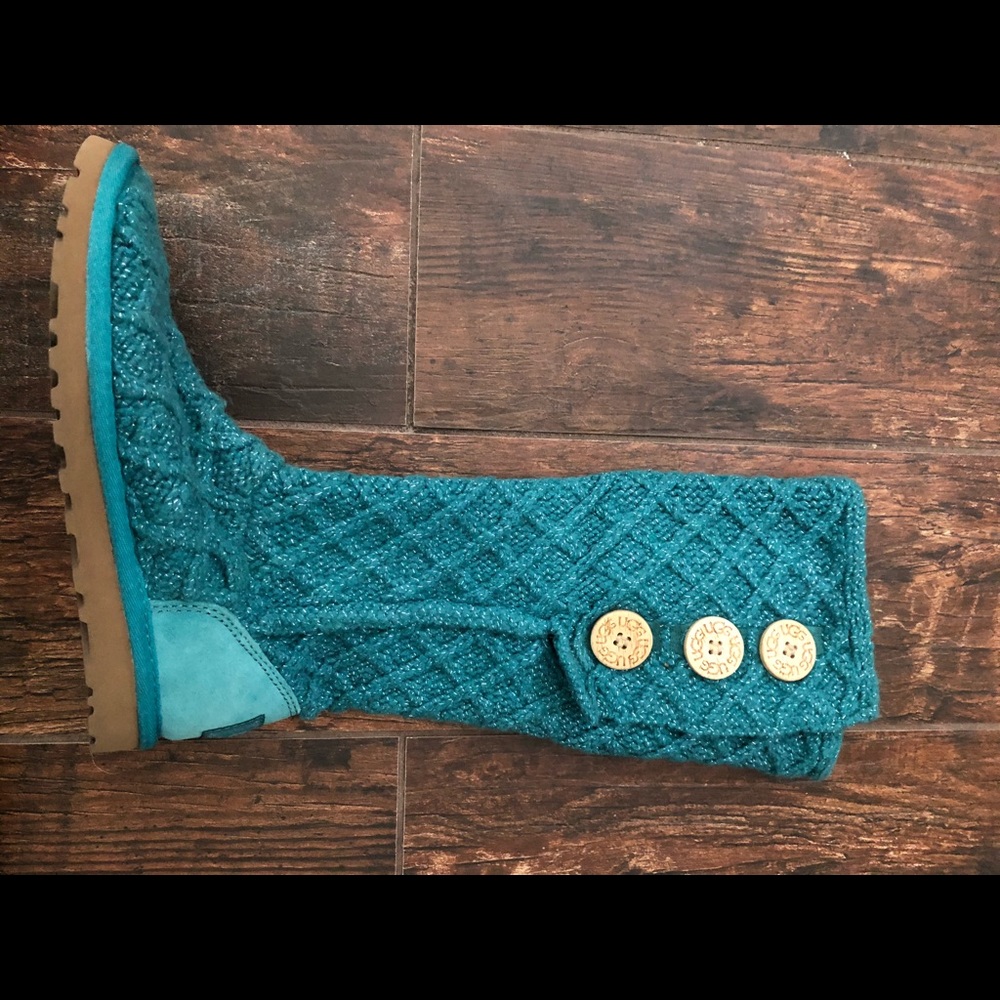 Ugg Teal Lattice Cardy Boots- Tall